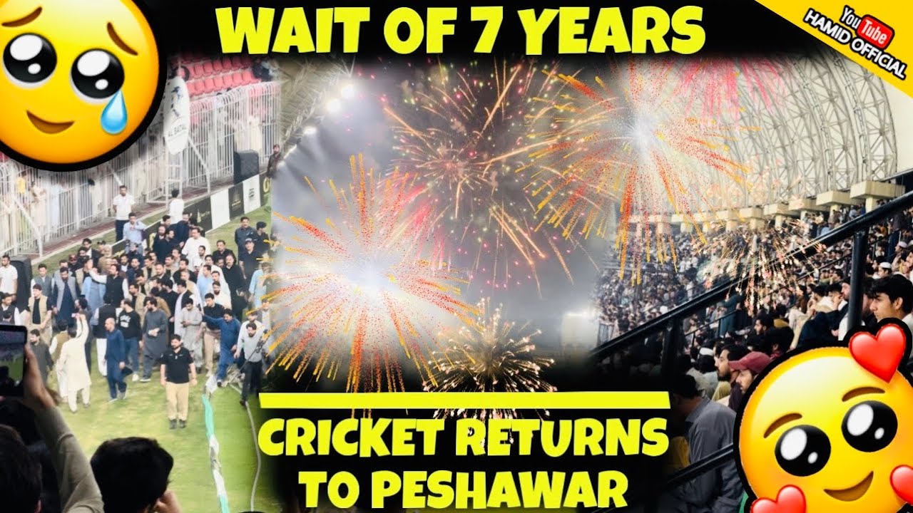 WAIT OF 7 LONG YEARS🎊🎊🎊Arbab Niaz Stadium Peshawar💥CRAZY CROWD of Peshawar Cricket Stadium & PSL11🏏