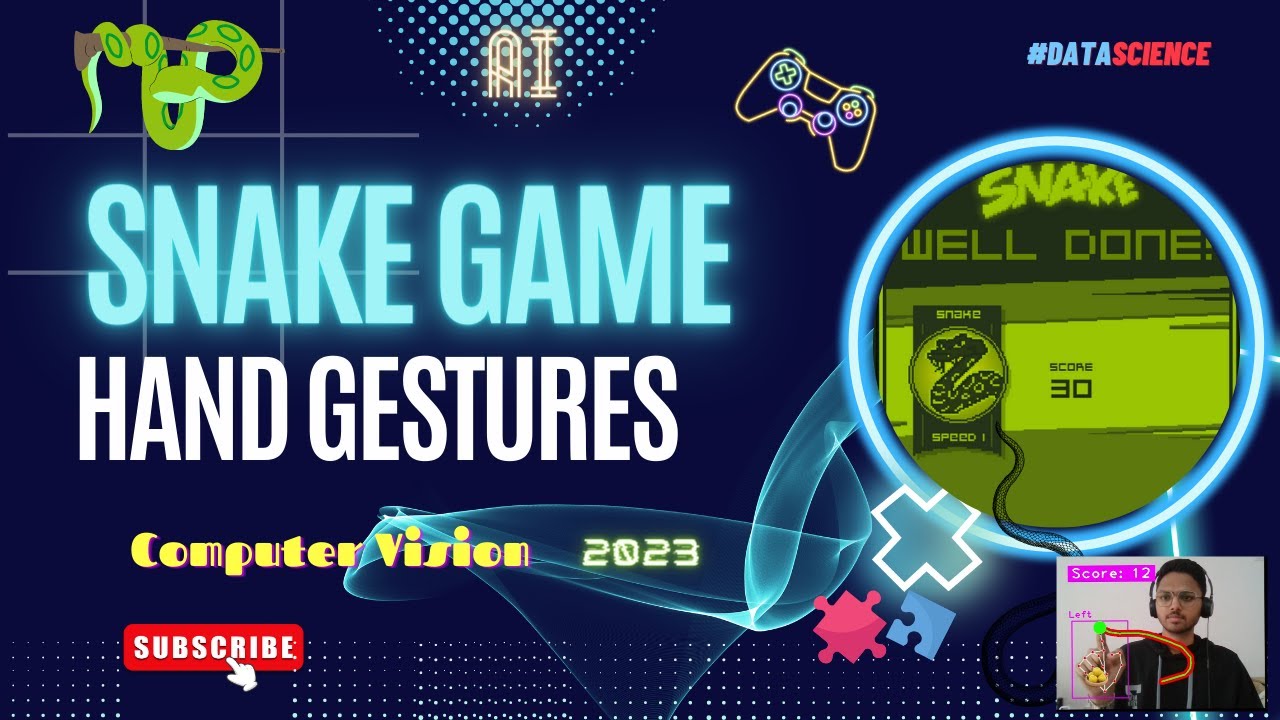 Snake Game Hand Control 🤚| Computer Vision👁️ | AI | ML | Future of Gaming❤️ | Coding🔥| Data Science🤑