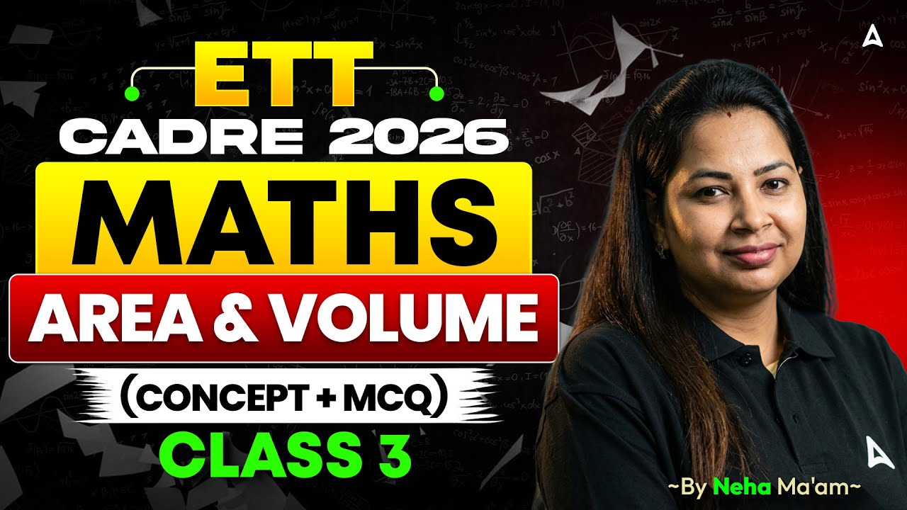 ETT Cadre 2026 Maths Statistics | Area and volume | Class 1 By Neha Mam #3