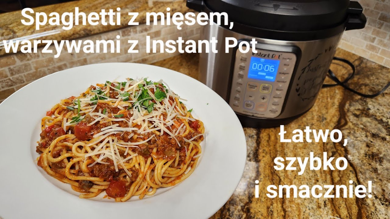 Spaghetti z mięsem, warzywami w sosie pomidorowym z Instant Pot/Spaghetti,meat sauce w/veggies in IP