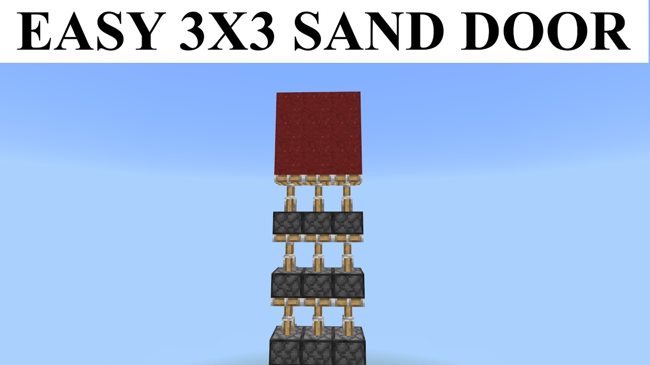 Простой урок по созданию песчаной двери 3x3 для Minecraft Bedrock