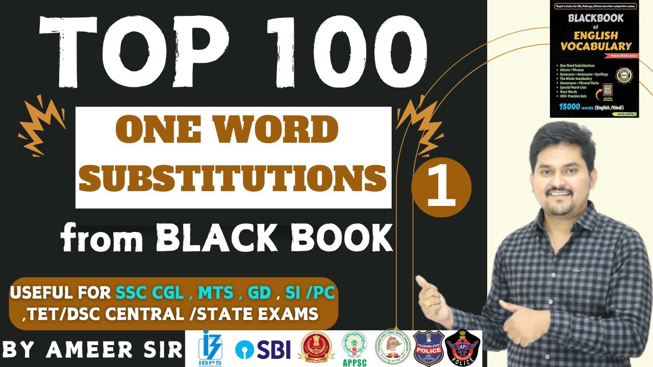 SSC CGL MTS CHSL GD | 100 important ONE WORD SUBS😍🎯| BLACKBOOK | by Ameer sir #cgl #mts #chsl #gd