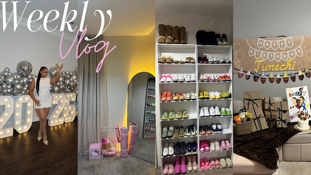 WEEKLY VLOG | NYE Party + Room Decor + BF Bday Surprise + At Home Gym + 2026 Bingo Cards & More