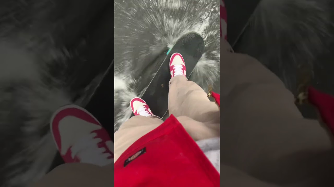 What&rsquo;s worse, wet shoes, or wet board? #skateboarding #skateshorts #satisfying #skateboardingisfun
