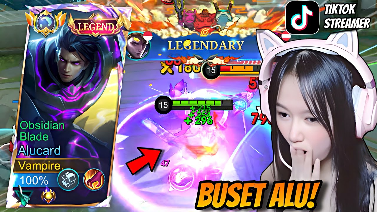 REAKSI STREAMER CEWEK SAAT ALUCARD VAMPIRE GENDONG 1 TIM 🤣 | MLBB