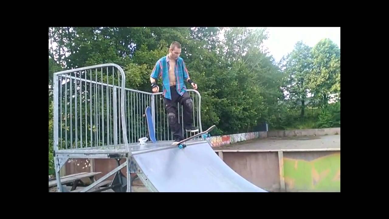 EPIC Fail Skateboard Ramp Drop First Time