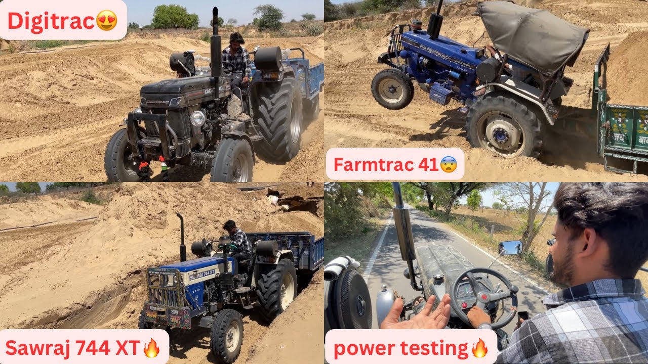 आज Apne Tractors की Power Test करी😰|| New Digitrac 55 की ,Farmtrac 41 की और Sawaraj 744 XT की Power