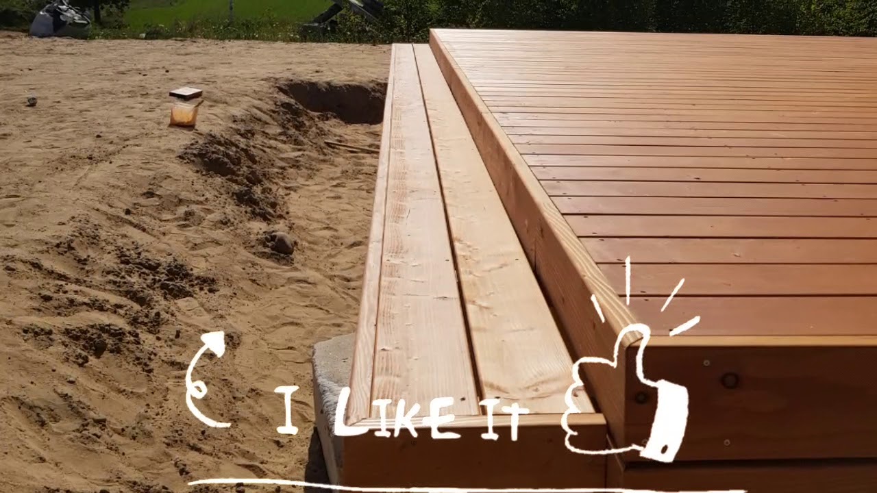 Taras drewniany.  Modrzew Europejski nie ryflowany