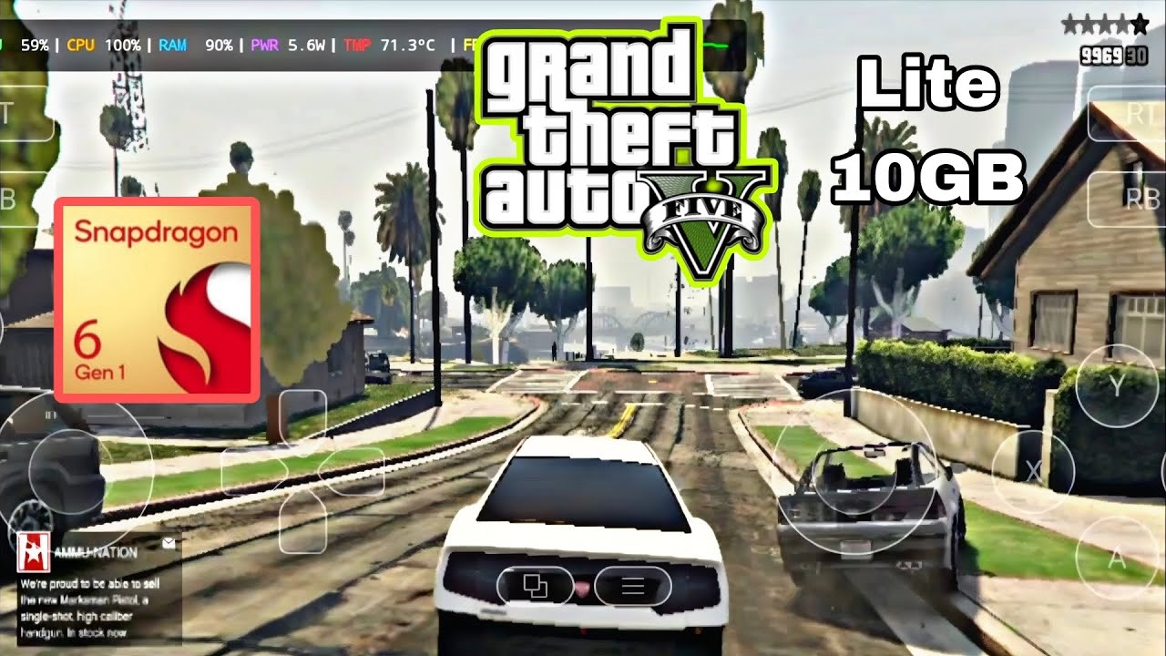 GTA V (Lite 10GB) - Snapdragon 6 gen 1(Adreno 710) | GameHub + Settings