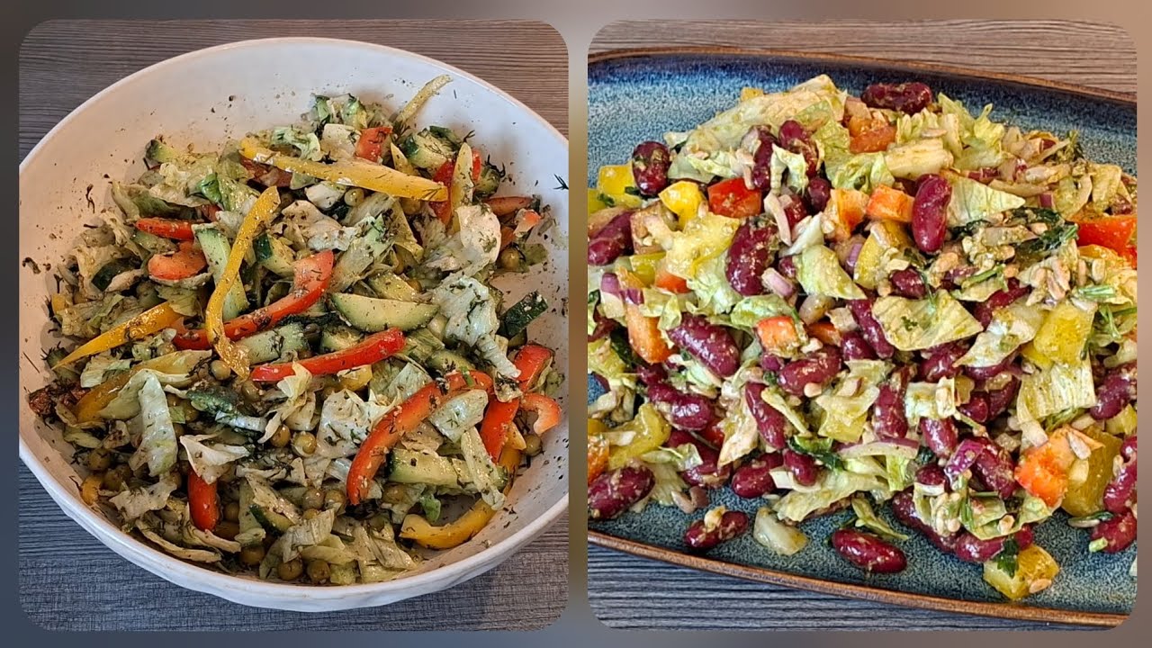 Овощные салаты! Быстро, полезно и ОЧЕНЬ ВКУСНО! Gemüsesalate! Easy and Tasty! #salads #салатики 
