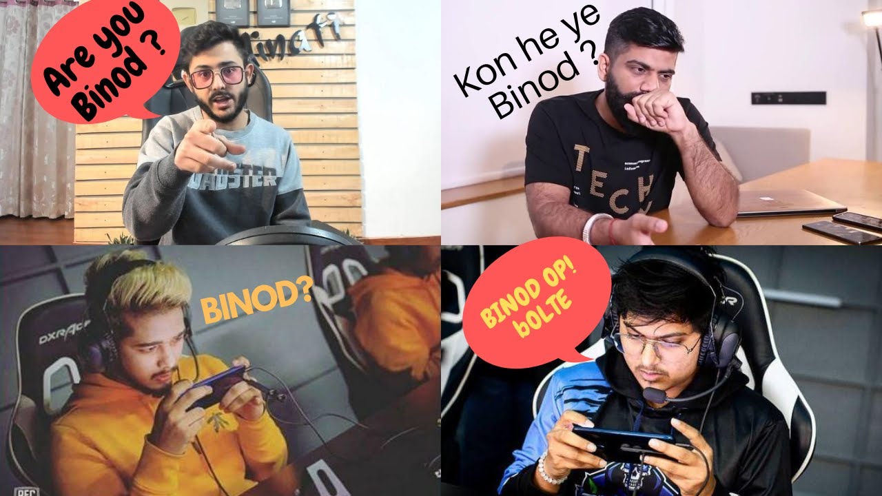 Streamers reacting on Binod || Binod viral reactions (CarryMinati, Mortal, Tanmay Bhat, Scout...)