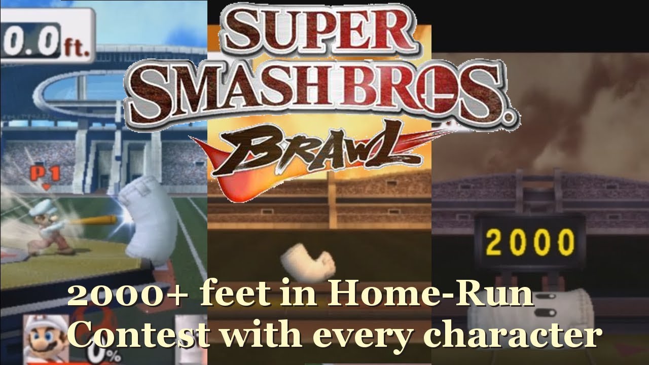 Super Smash Bros. Brawl: Hitting over 2000 ft. in Home-Run Contest with Every Character