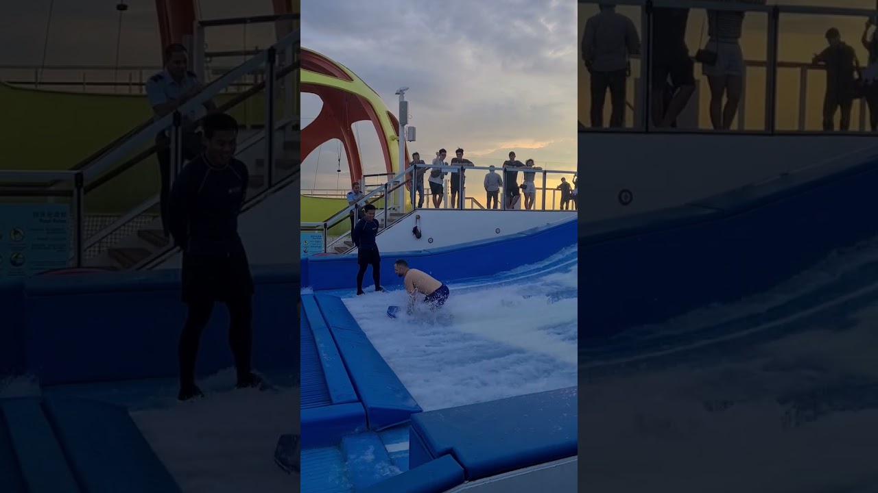 The best entertainment sport games on Royal Carribean Spectrum of the Seas the Flow Rider 