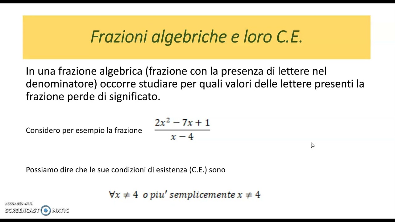 Equazioni 07 - Frazioni algebriche