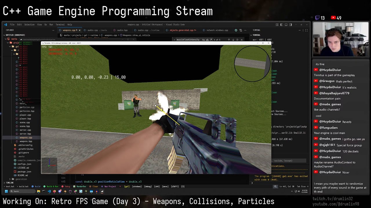 C++ Game Engine Dev [No Libraries] - Retro Online FPS (Day 3, pt 2/2)