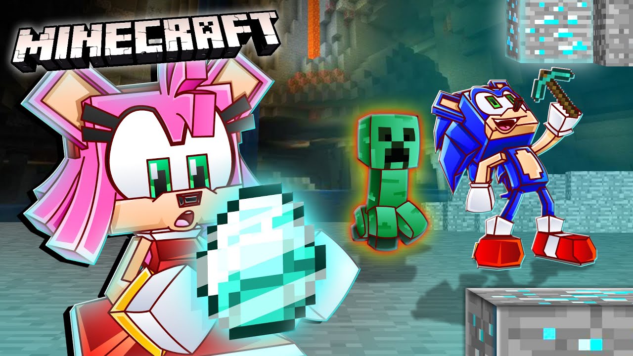 💎 DIAMOND HUNTERS!! - Sonic & Amy Play MINECRAFT LIVE!! (Episode 3)