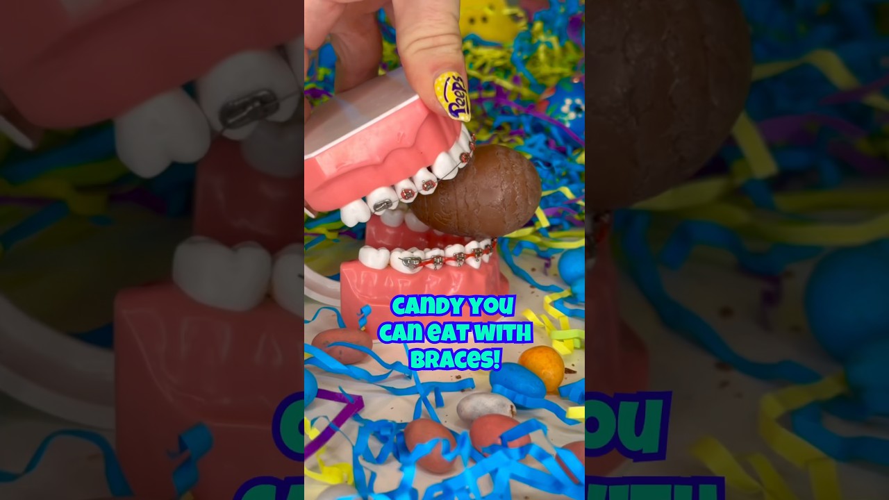 What EASTER EGG CANDY can you eat with BRACES ON? (ASMR Crunchy) #braces #easter #candy