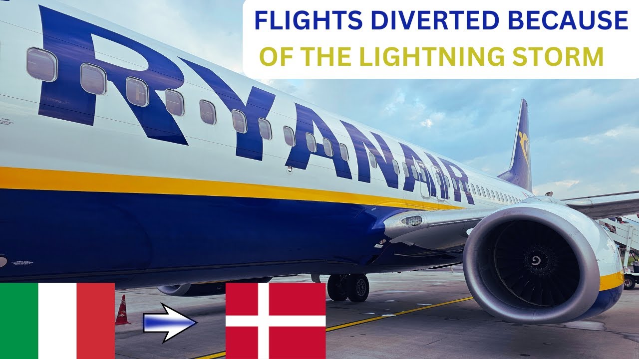 FLIGHT REVIEW | LIGHTNING STORM BEFORE THE FLIGHT WITH RYANAIR FROM MILAN BERGAMO TO COPENHAGEN.