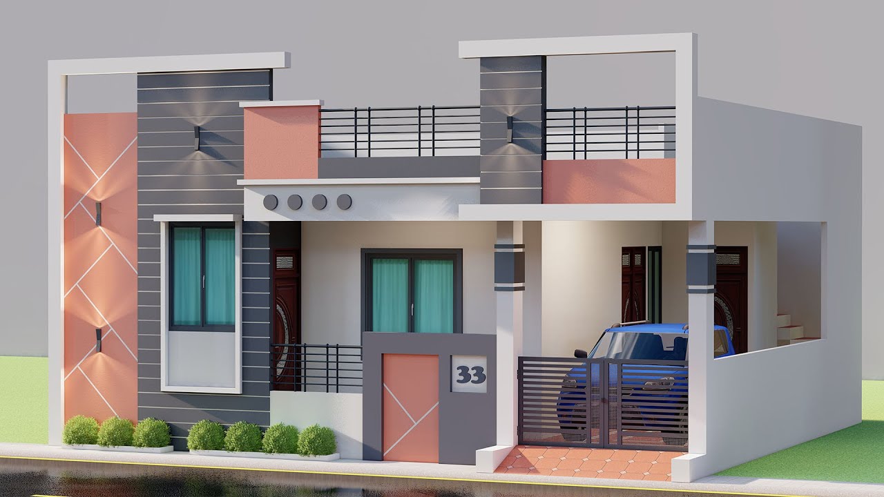 35x30 Car Parking 3 Bedroom House Plan,Village House Design