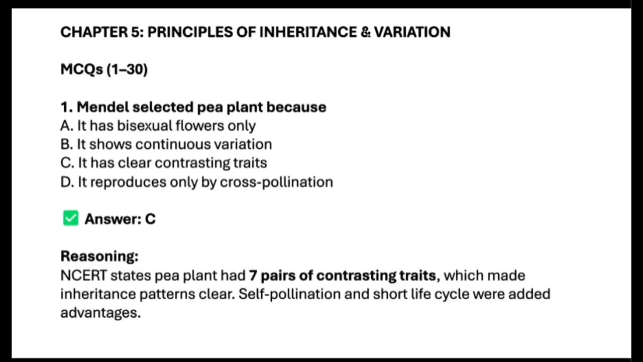Molecular basis of inheritance and Principles of inheritance and variation|NEET &DSSSB PGT BIO|50MCQ