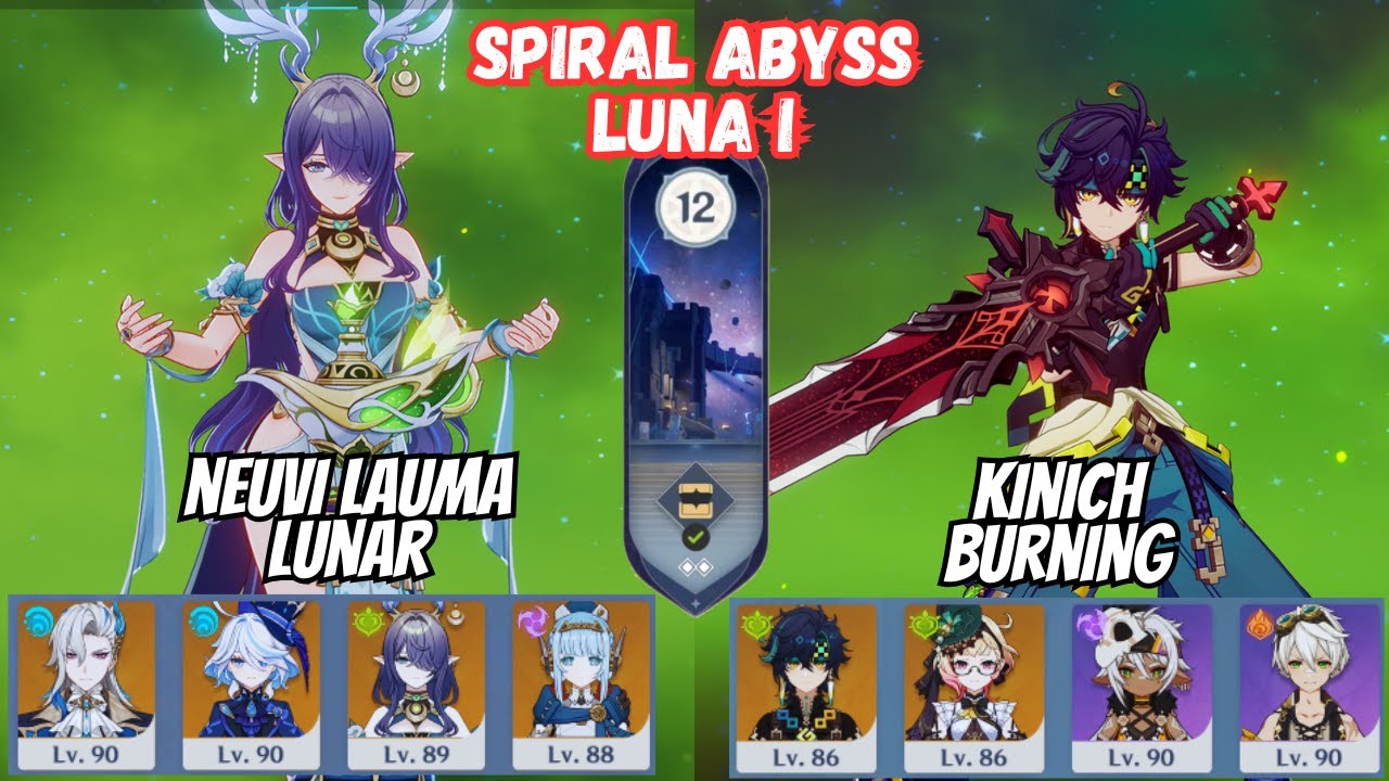 C0 Lauma Neuvillette Lunar / C0 Kinich Burning Floor 12 Spiral Abyss 6.0 Genshin Impact [原神]