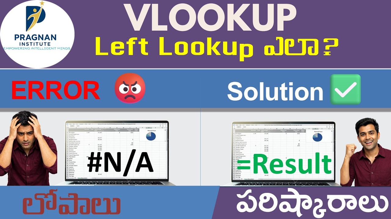 VLOOKUP లోపాలు & Left Lookup పరిష్కారం #exceltelugu #excel #excelforbeginners #telugutechnology