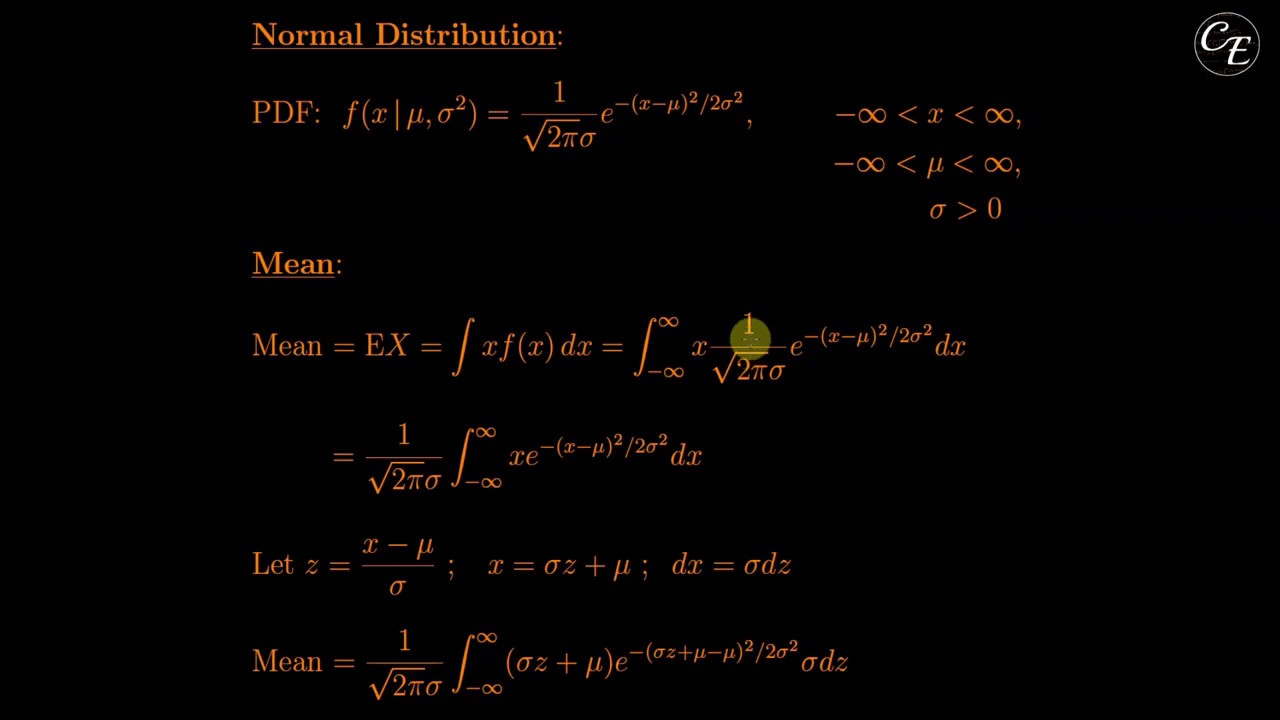 Normal Distribution | Derivation of Mean, Variance & Moment Generating Function (MGF) in English