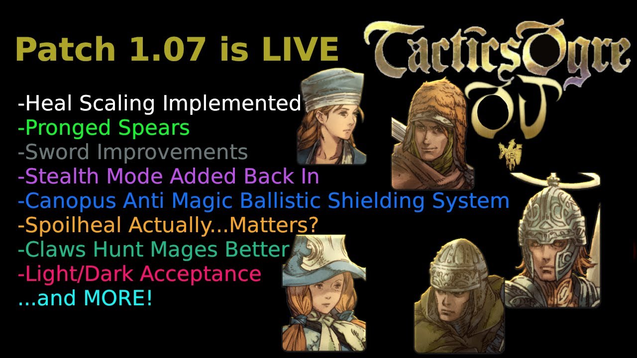 Tactics Ogre One Vision Patch 1.07 is OUT [Healing Scales, Angels Buffed, Notable Weapon Changes]