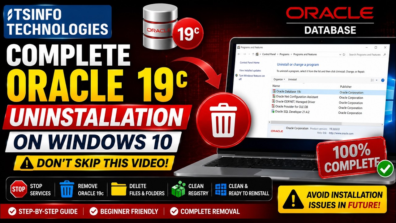 Как удалить Oracle 19c из Windows | Удаление Oracle 19c из Windows 10