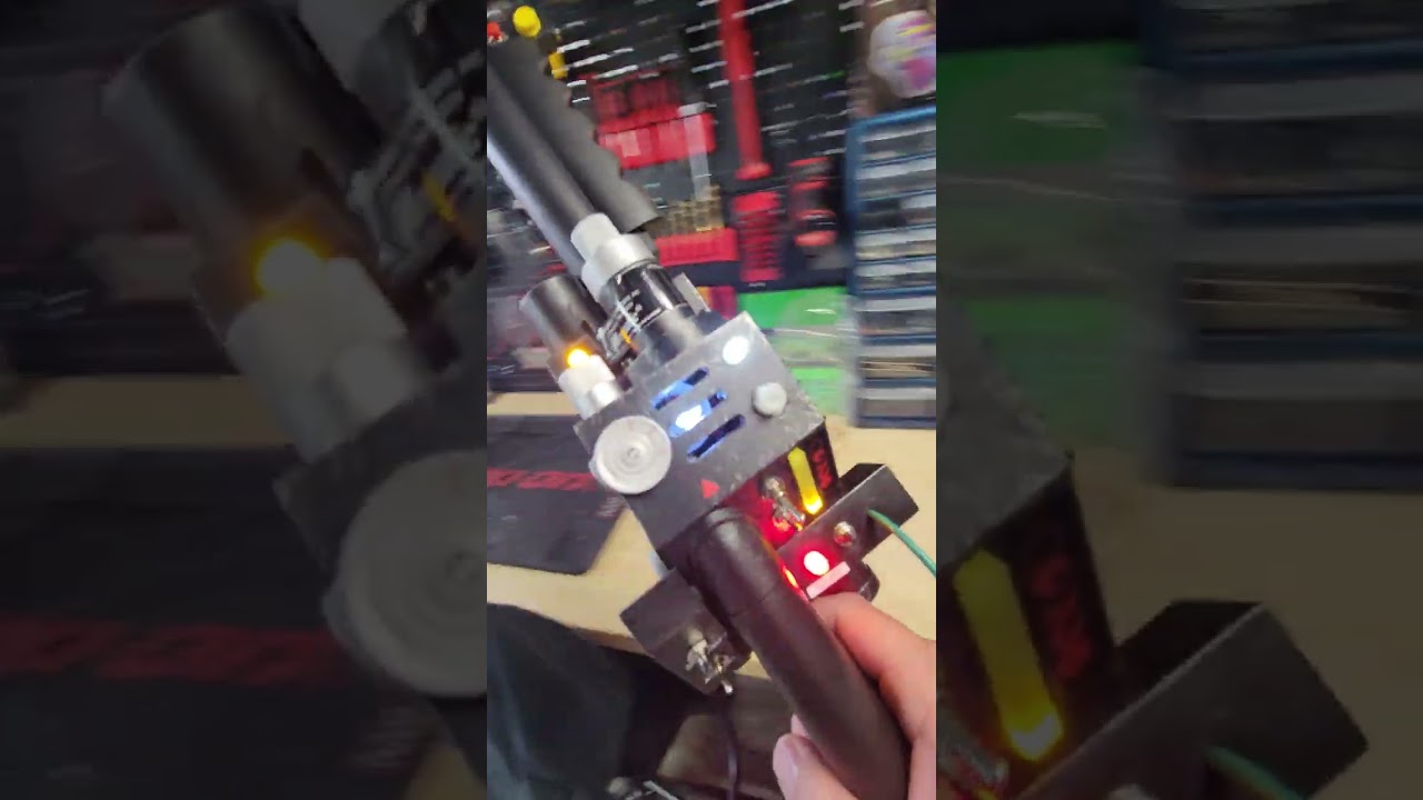 Spirits Halloween lifesize proton pack wand lights mod.