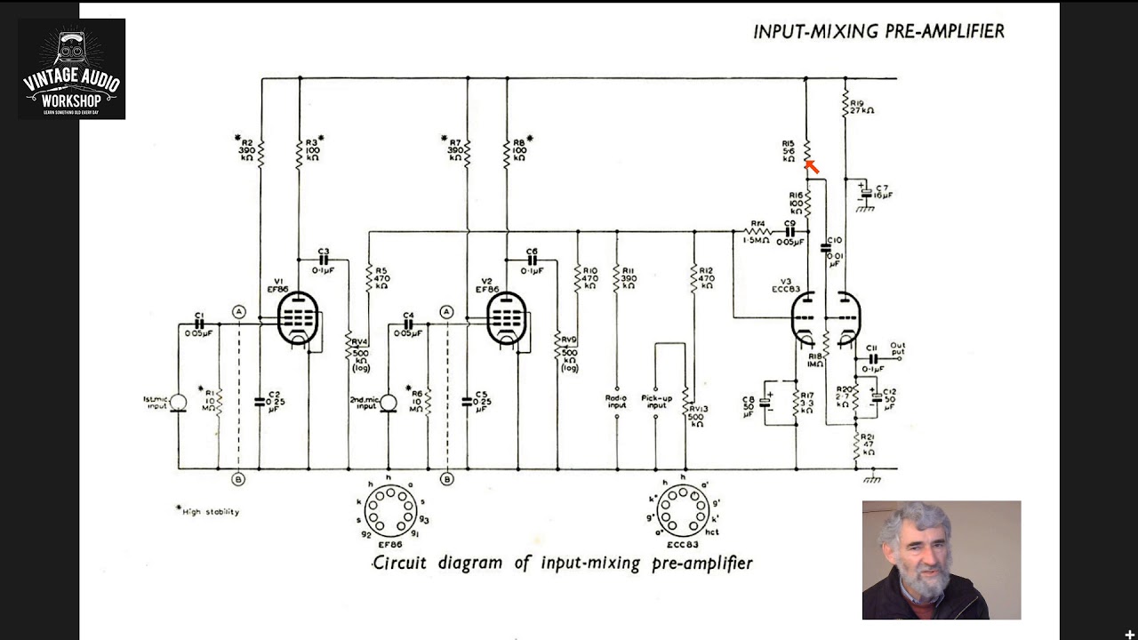 Valve Amplifier Study 009: Stern Mullard Mixer, Valve Mic Preamplifier EF86 Pentode
