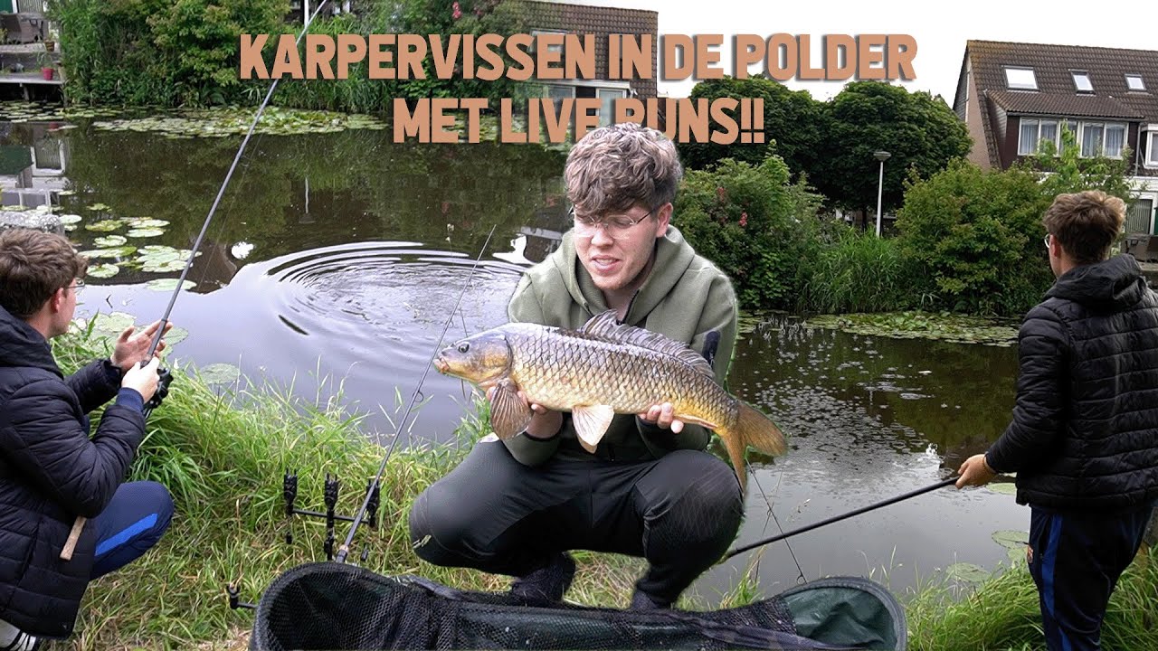 KARPERVISSEN IN DE POLDER MET LIVE RUNS!!