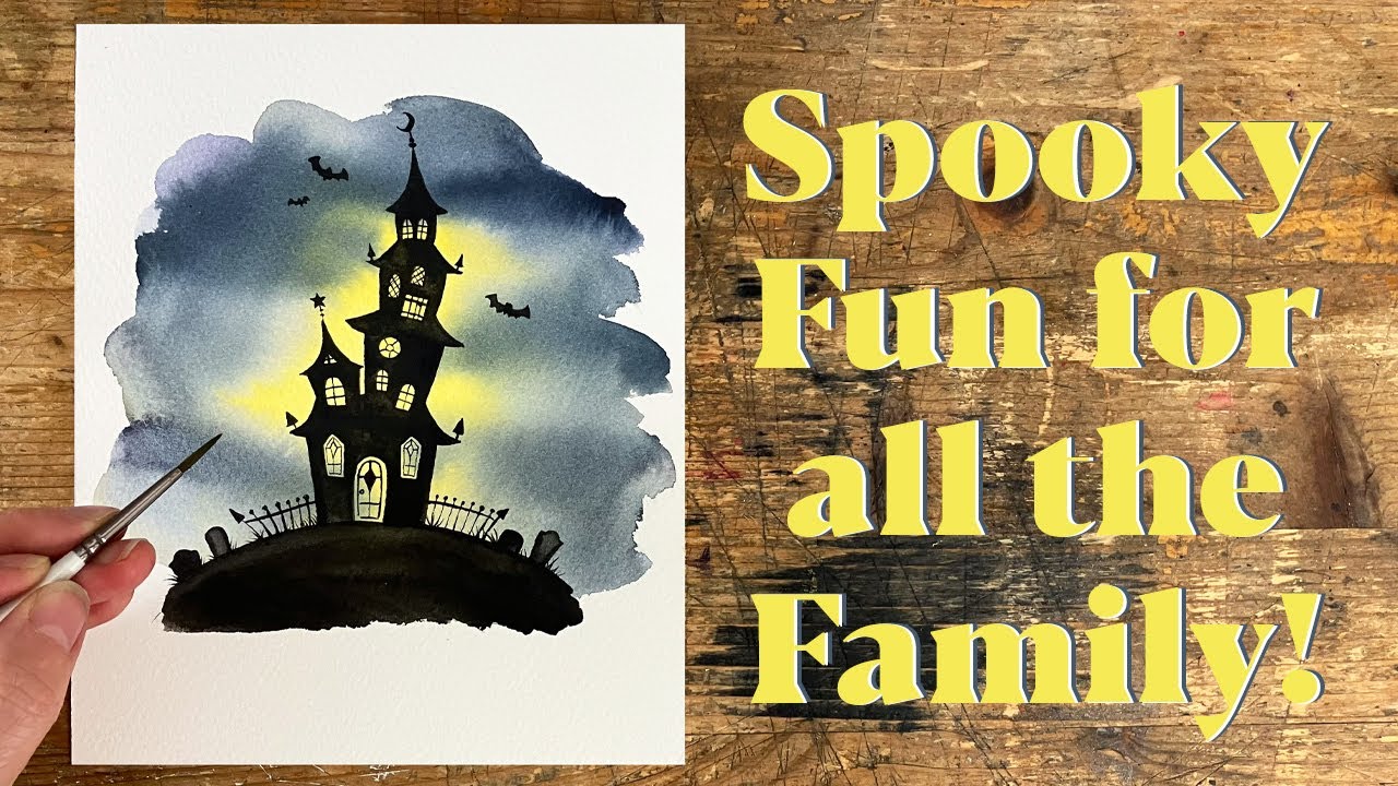 Create A Spooky Watercolour Haunted House!