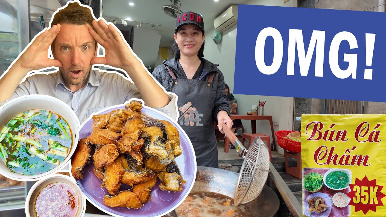 I Was ASTONISHED By This FRESH FRIED FISH Dish in Hanoi! (Bún Cá Chấm Street Food)