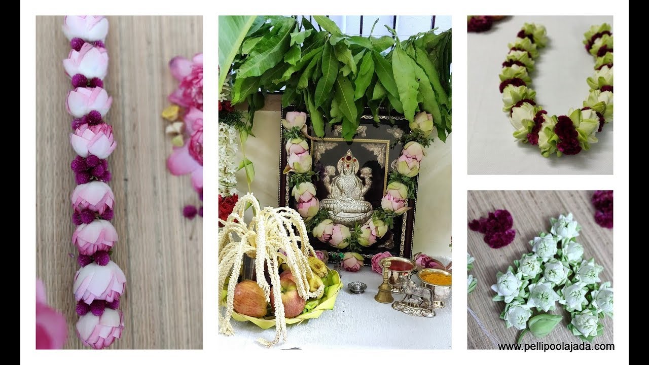 Folded Lotus garland ideas for  Navratri and Diwali