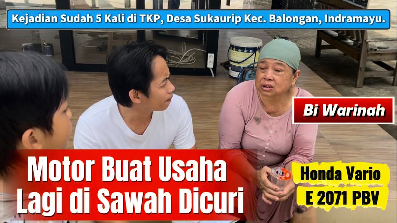 Nasib Bi Warinah, Motor Buat Usaha Lagi di Sawah Dicuri, Polisi Turun Tangan