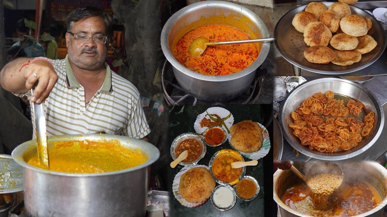 Jain Ji Ki Kachori Sabzi, Desi Ghee Jalebi, Dum Aloo, Chole, Chaas & More || Meerut Street Food