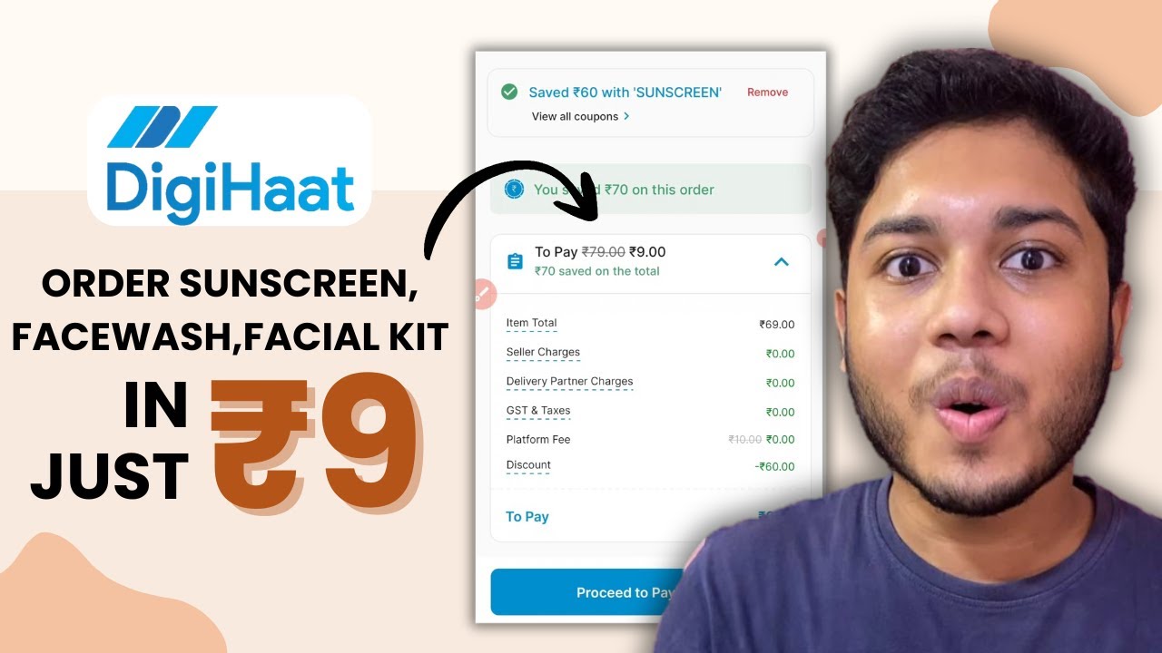 Order Sunscreen, Facewash, Facial Kit In ₹9 From Digihaat App | Digihaat New Loot Offer