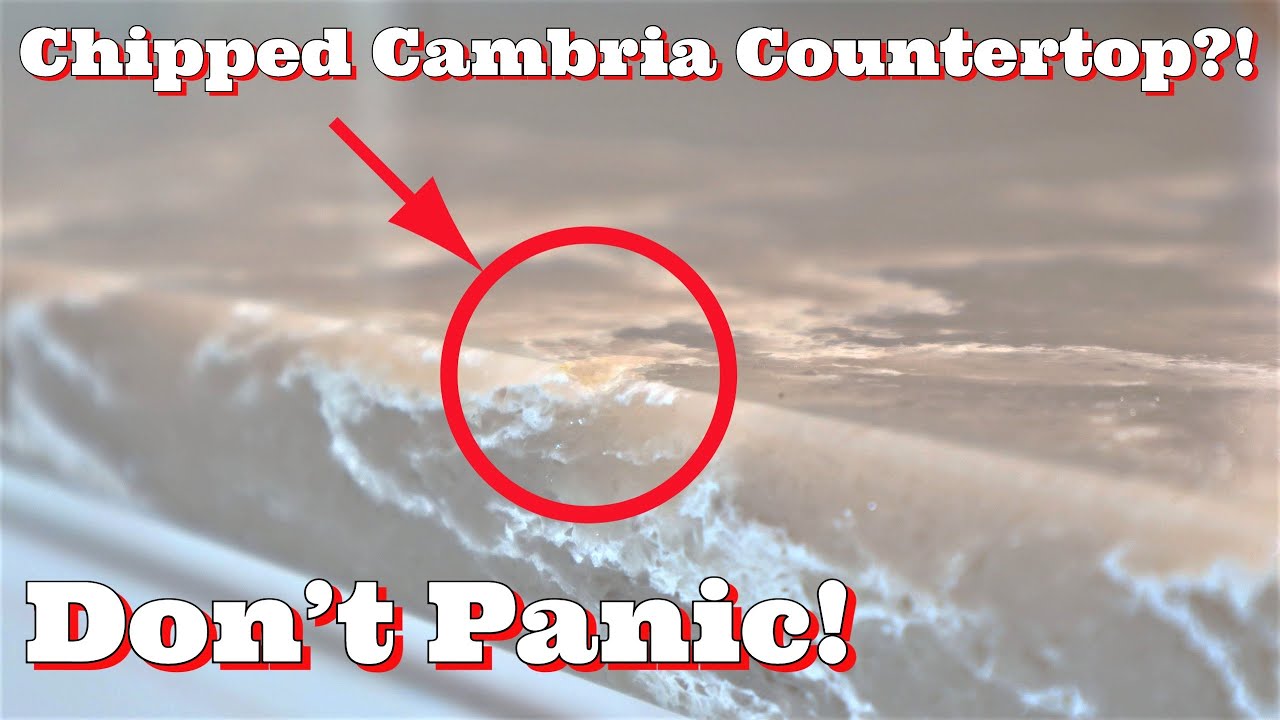 Ремонт скола на столешнице из кварца Cambria