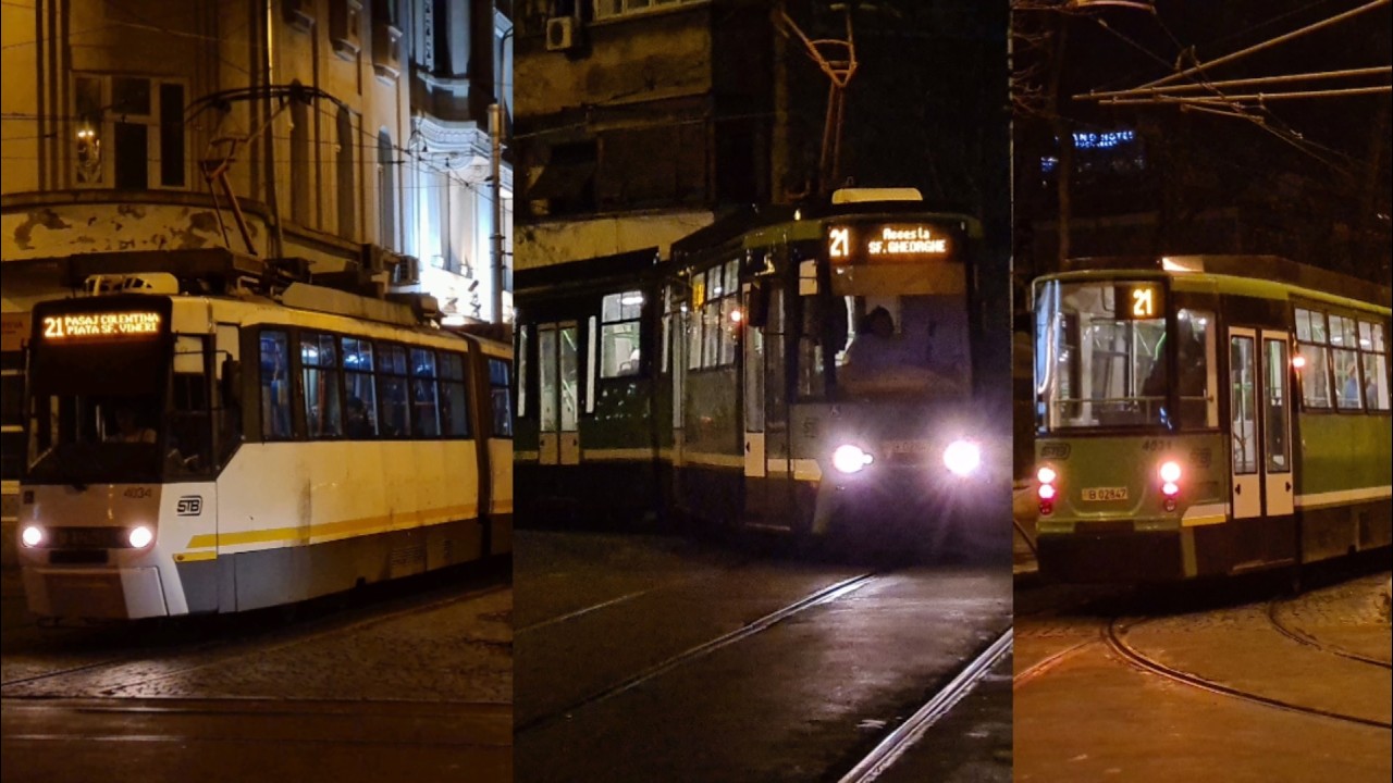 Tramvaiele V3A-93-CH-PPC #4031 și #4034 pe linia 21