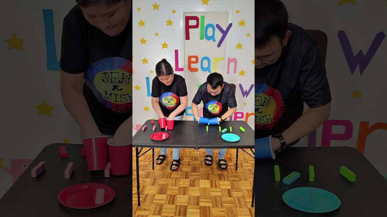 Transfer the wooden blocks into the paper plate&hellip; with a twist! #games #viralshort #trendingshorts