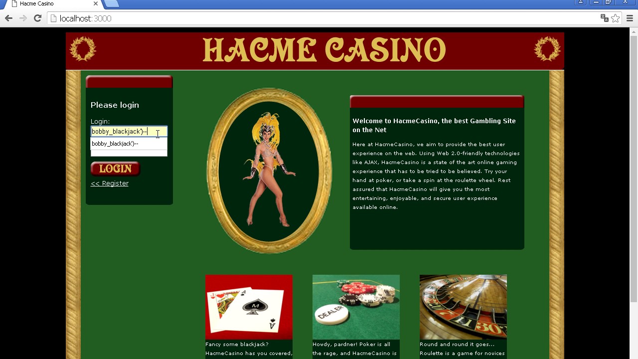 Hackeando un casino online 