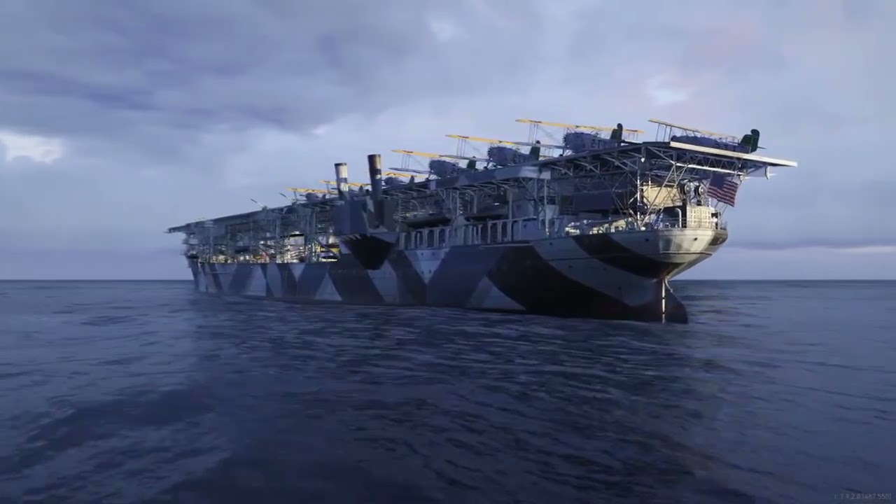 360° view of USS Langley in WoWs Legends PS4