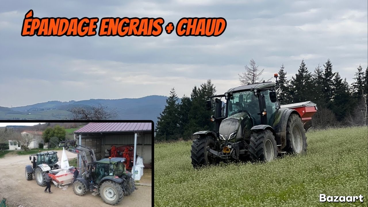 Épandage chaux + engrais 