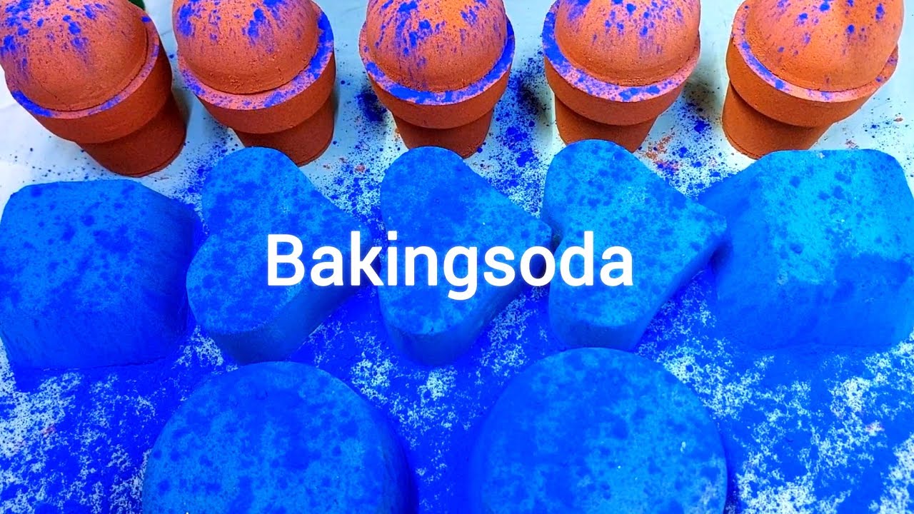 Asmr bakingsoda Deep blue &orange 💙🧡