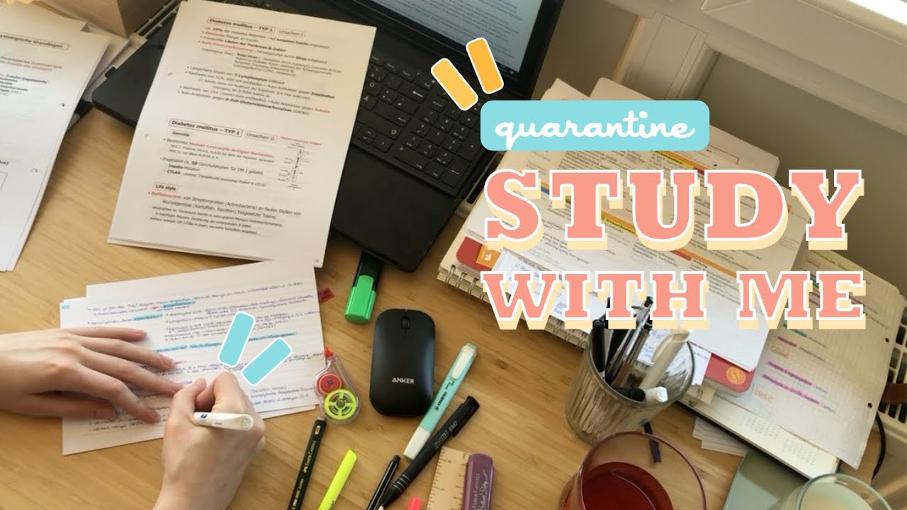 Productive study with me during quarantine - med student