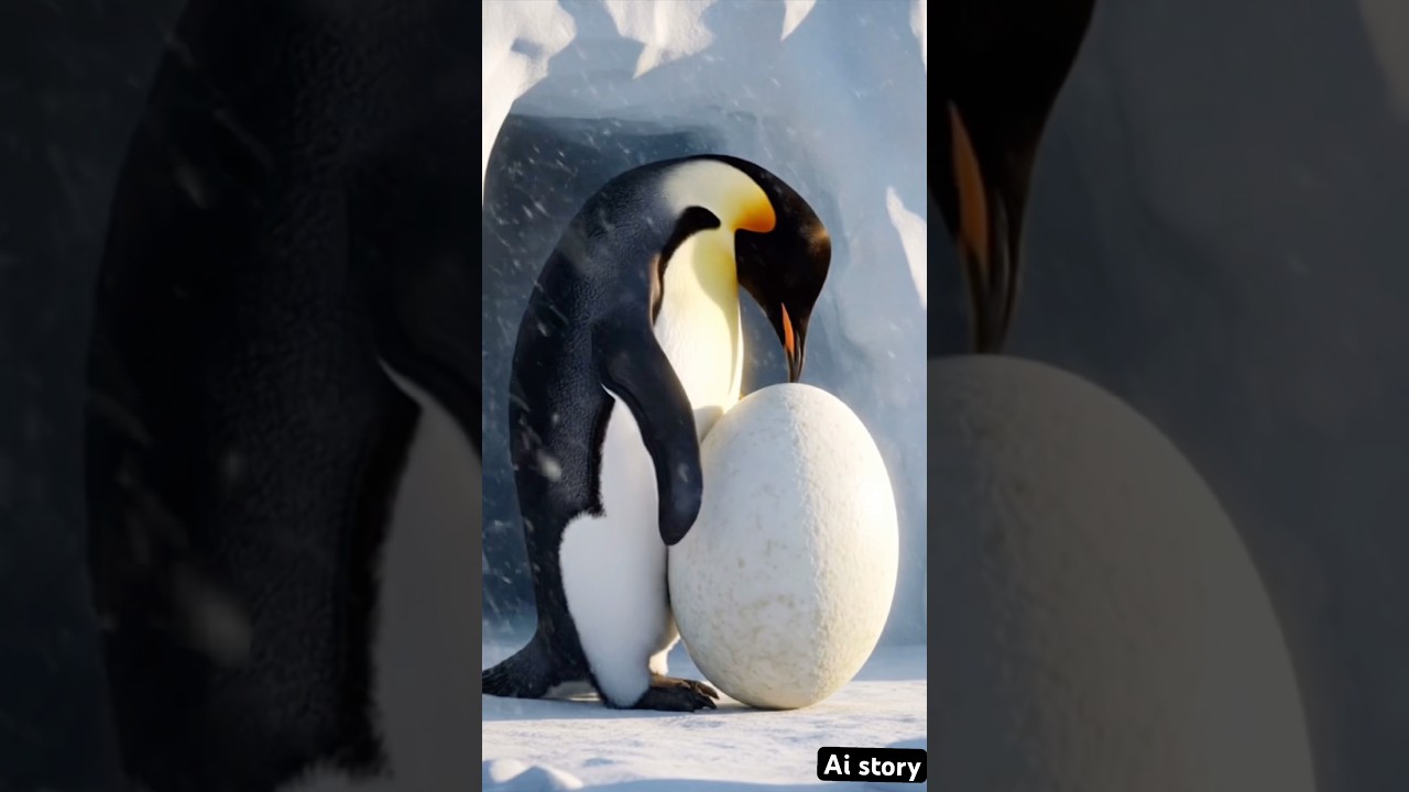 Ai cartoon, 100KG ka anda 😱 Penguin ki caring story 