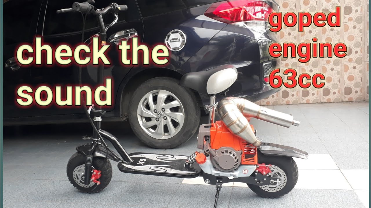 pasang knalpot racing di mesin goped 63cc & check the sound