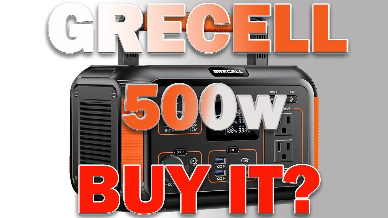 GRECELL 500W Portable Power Station 444Wh Solar Powered Generator  Camping Outdoors Trip RV Backup