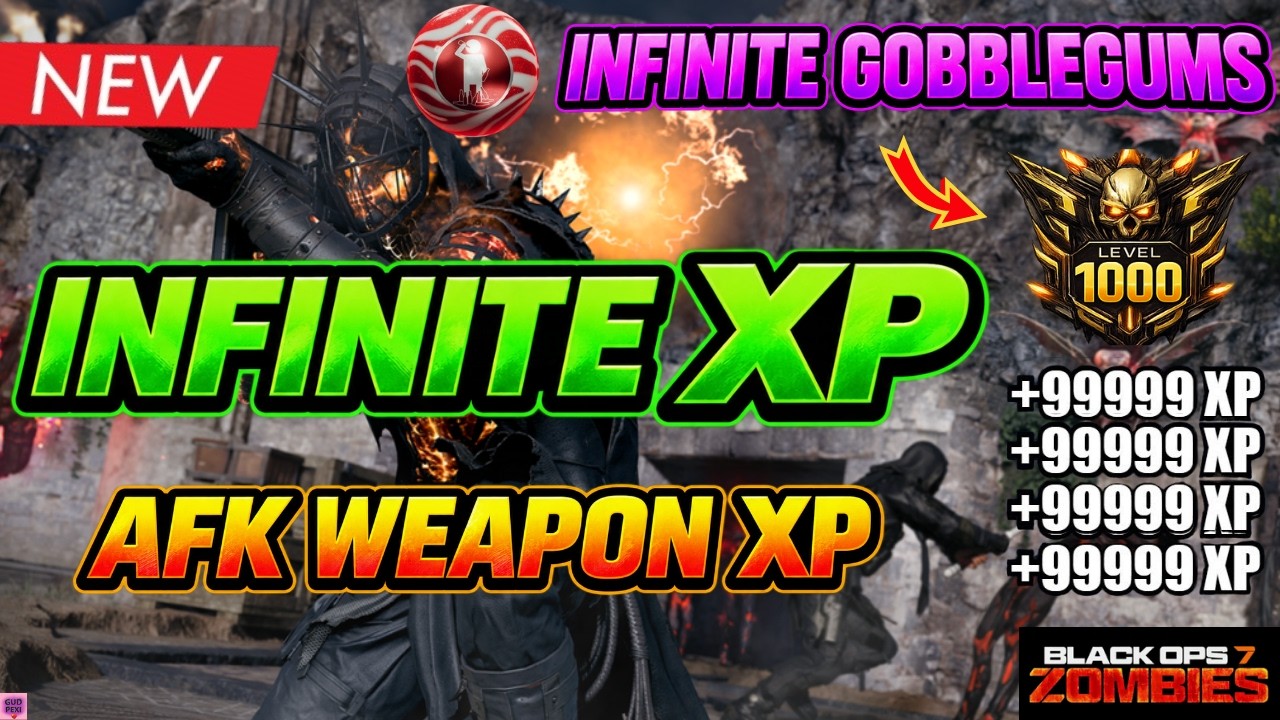 *NEW* BO7 BROKEN INFINITE XP GLITCH! AFK WEAPON XP FARM + INFINITE GOBBLEGUMS | BO7 ZOMBIES